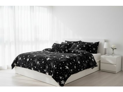 mikroplyšové povlečení 9sky černá