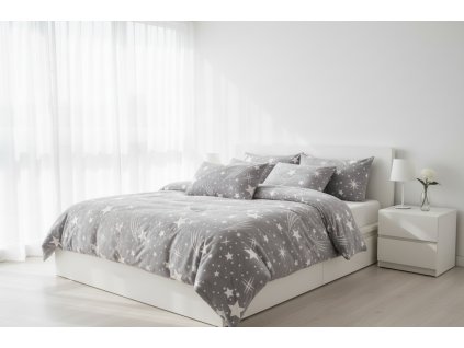 mikroplyšové povlečení 9sky světle šedá