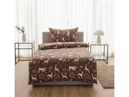 vánoční povlečení vánoce sob hnědá