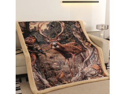 microflanelova deka s berankem les