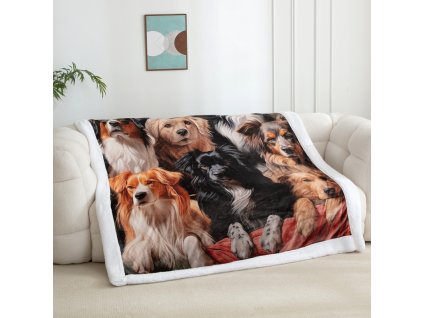 microflanelova deka s berankem psi v bile