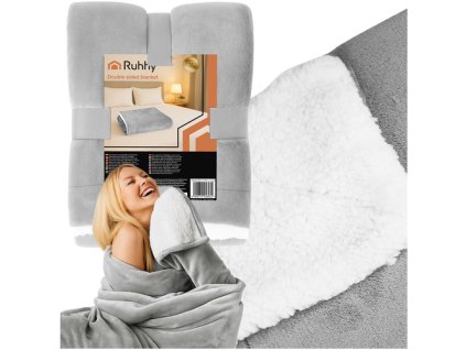 eng pl Double sided blanket 150x200cm light gray Ruhhy 26293 18337 12