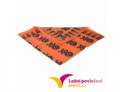 Šátek s lebkami - oranžový