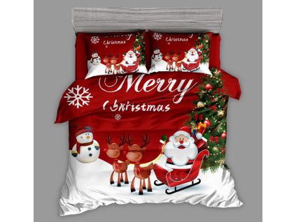 7DÍLNÉ  POVLEČENÍ MERRY CHRISTMAS - SANTA NA SANÍCH