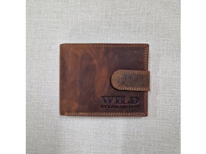 Pánská kožená peněženka WILD se zapínáním- hnědá