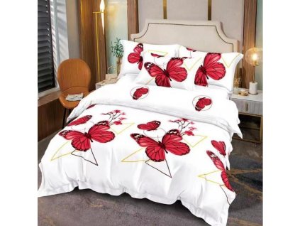 6-dílné francouzské povlečení Red butterfly