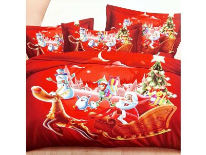 Vánoční francouzské 3D povlečení - Go Santa