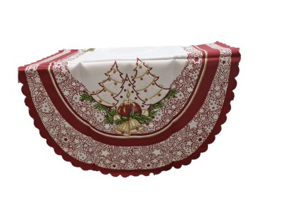 Vánoční dekorační ubrus 50x100cm bordó stromky