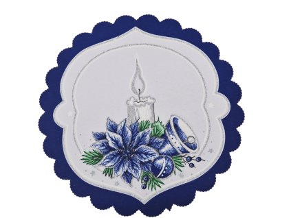 Vánoční kulaté prostírání ø25cm (6ks/bal.) MODRÉ 2