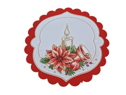 Vánoční kulaté prostírání ø25cm (6ks/bal.) ČERVENÉ 2