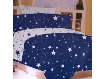 7-dílné bavlněné povlečení modré - Hvězdy a křivky