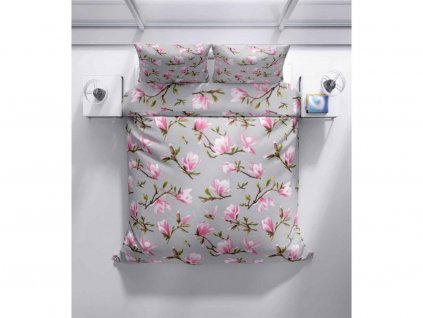 Krepové povlečení Magnolia s květy magnolie