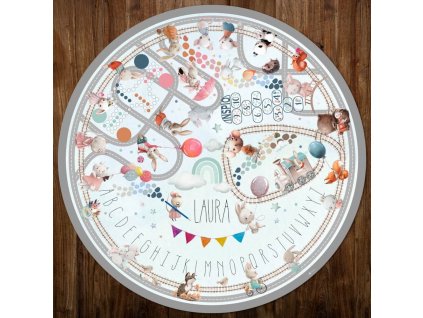 rugs play mat children s play mat with paths and name watercolor bunnies 1038p 040 full