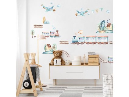 stickers wall stickers self adhesive wallpaper train and aircraft 3681bf 036 full