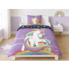 Bavlněné povlečení Jednorožec Rainbow 100 × 135 cm