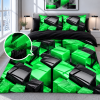 Mikroplyšové povlečení Cubix Green 140×200 cm