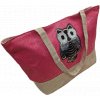 Plážová taška 35x51x17cm - sova růžová