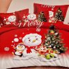 Vánoční francouzské 3D povlečení - Sněhulák Merry