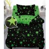 2dílné mikroplyšové povlečení WARM hvězda černá/zelená
