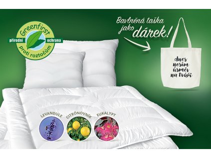 Partnerský celoroční set Greenfirst s protiroztočovou úpravou (Varianty 2x set: 70x90 cm zip+vak (1200 g) + 140x 200cm (300 g/m²) + taška zdarma)