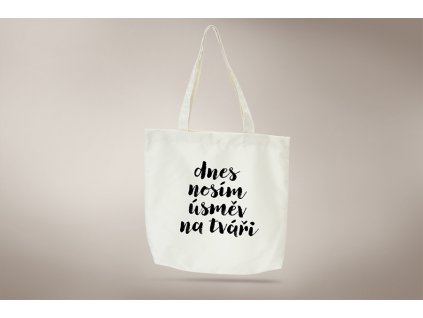 Bavlněná taška Úsměv na tváři (Varianty 40x36x7 cm)