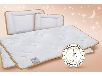 Dětský organický bavlněný set Frau Holle (Varianty set Baby Flock: 40x35 cm (60g) + 80x80 cm (260g))