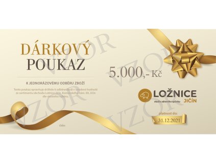 dárkový poukaz 5000 vzor