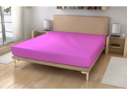 Napínací jersey prostěradlo tmavě růžové č. 12 (Název 90x200 na výšku 15-18 cm (dodací lhůta 5 až 10 dní), Barva Růžová)