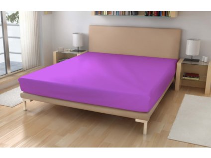 Napínací jersey prostěradlo levandule č. 41 (Název 90x200 na výšku 15-18 cm (dodací lhůta 5 až 10 dní), Barva Fialová)