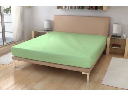Napínací jersey prostěradlo mentolové 16 (Název 90x200 na výšku 15-18 cm (dodací lhůta 5 až 10 dní), Barva Zelená)