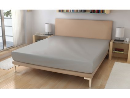 Napínací jersey prostěradlo šedé 31 (Název 90x200 na výšku 15-18 cm (dodací lhůta 5 až 10 dní), Barva Šedá)