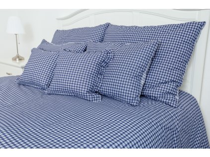 Krepové povlečení MODRÁ KOSTIČKA pozitiv (Název 140x200 cm (1 ks), 70x90 cm (1 ks), Barva Modrá)