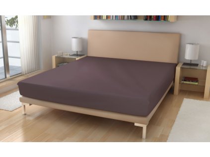 Napínací jersey prostěradlo FIALOVOHNĚDÉ č. 65 (Název 90x200 na výšku 15-18 cm (dodací lhůta 5 až 10 dní), Barva Hnědá)