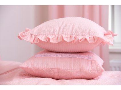 Povlak s kanýrem UNI PINK (Název Bavlněný povlak s kanýrem 40x40 cm, Barva Růžová)