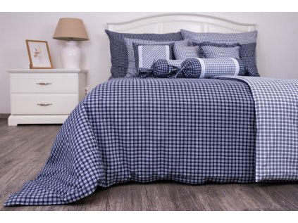 Přehoz, letní přikrývka MODRÁ KOSTIČKA neg/poz (Název Přehoz, přikrývka 140x200 cm, Barva Modrá)