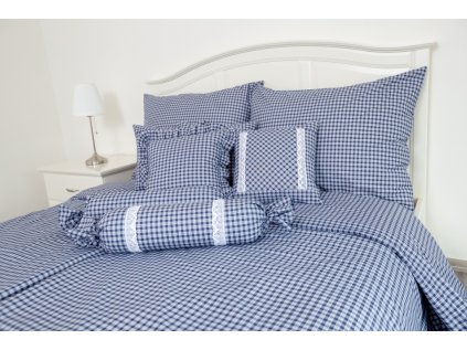 Přehoz, letní deka MODRÁ KOSTIČKA pozitiv (Název Přehoz, přikrývka 140x200 cm, Barva Modrá)