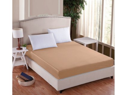 Prostěradlo MAKO JERSEY DELUXE kávová (Název 90x200x30 cm (skladem), Barva Hnědá)