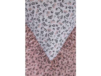 Bavlněné povlečení HERBARIUM bílo starorůžové S KANÝREM (Název 140x200 (1 ks), 70x90 cm s kanýrem (1 ks), Barva Bílá)