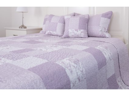 Oboustranný prošívaný přehoz PATCHWORK LILA (Název Prošívaný přehoz DELUXE 140x200 cm, Barva Fialová)