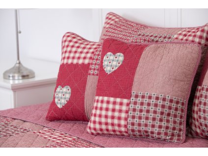 Povlak DELUXE prošívaný PATCHWORK ČERVENÝ (Název Povlak DELUXE 40 x 40 cm, Barva Červená)