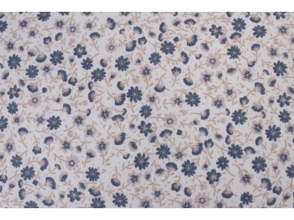 Bavlna metráž MODRÉ KYTIČKY světlé (Název Hladká bavlna (140 g/m2), Barva Modrá)