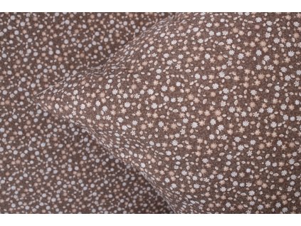 Bavlněné povlečení HNĚDÉ KYTIČKY tmavé (Název 140x200 cm (1 ks), 70x90 cm (1 ks), Barva Hnědá)