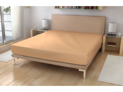 Napínací prostěradlo JERSEY s LYCROU meruňkové č. 3 (Název 90x200 cm na výšku 15-20 cm (dodací lhůta 5 až 7 dní), Barva Oranžová)