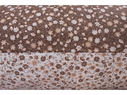 Přehoz, letní deka HNĚDÉ KYTIČKY poz/neg (Název Přehoz, přikrývka 140x200 cm, Barva Bílá)