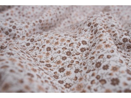 Přehoz, letní deka HNĚDÉ KYTIČKY světlé (Název Přehoz, přikrývka 140x200 cm, Barva Bílá)