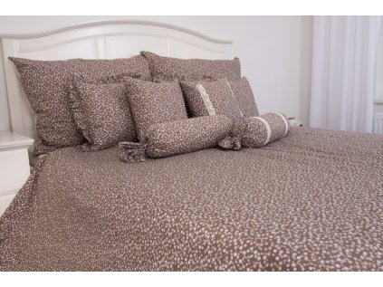 Přehoz, letní deka HNĚDÉ KYTIČKY tmavé (Název Přehoz, přikrývka 140x200 cm, Barva Hnědá)