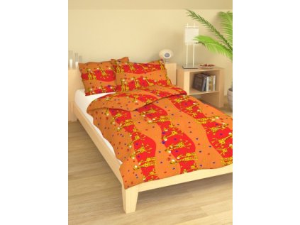 Dětské povlečení krep ŽIRAFY oranžové (Název 1 ks 40x60 cm, 1 ks 90x130 cm, Barva Oranžová)