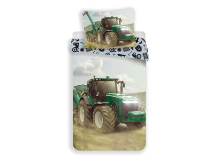 Bavlněné povlečení TRAKTOR (Název Licence 140/200, 70/90 cm, Barva Zelená)