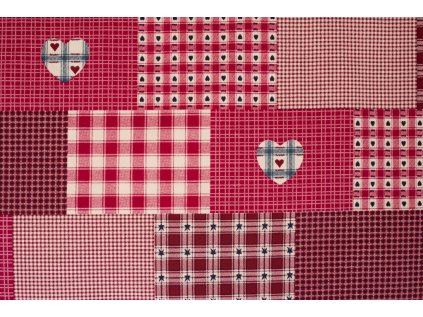 Bavlna ČERVENÝ PATCHWORK (Název Hladká bavlna (130 g/m2), Barva Červená)