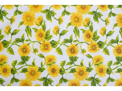 Bavlna, bavlněné plátno SLUNEČNICE (Název 100% hladká bavlna (145 g/m2), Barva Žlutá)